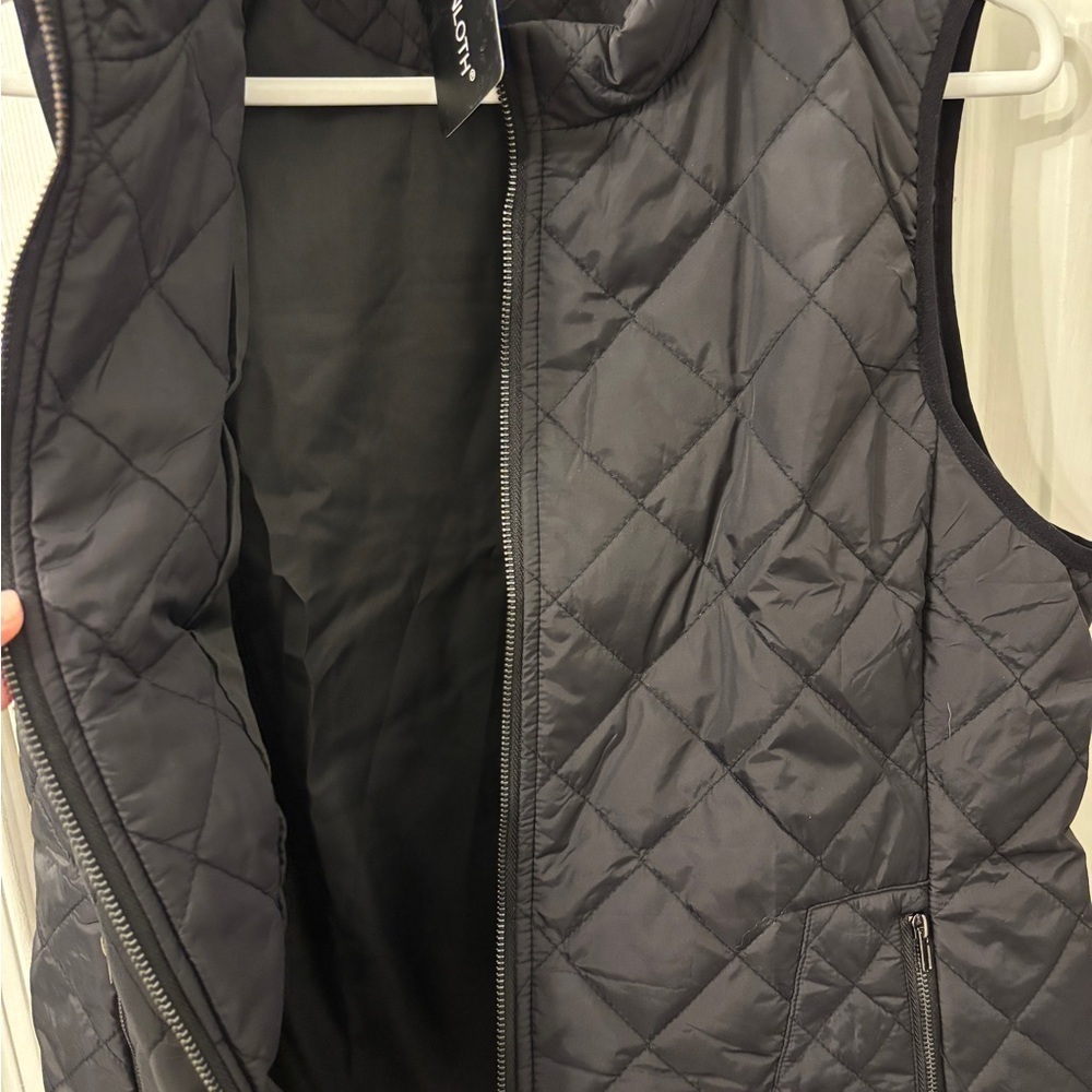 Black Quilted Vest with Stand Up Collar NWT - Picture 6 of 6